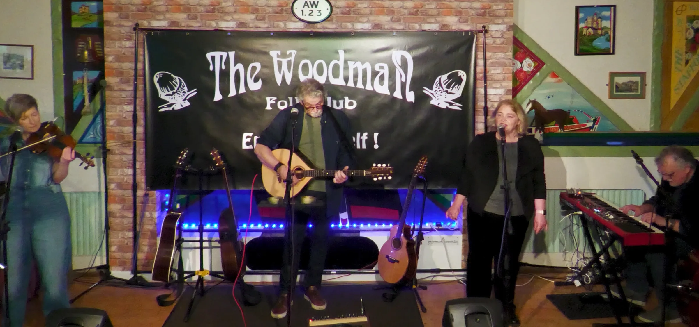 The John Richards Band performing at The Woodman Folk Club